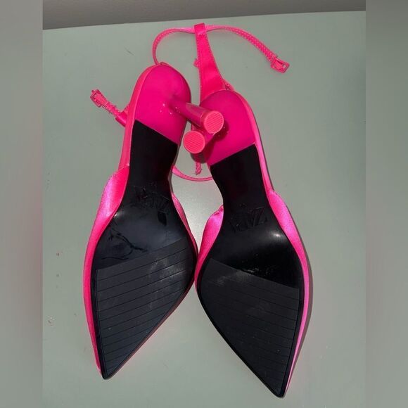 Zara Neon Pink High Heels Size 7 - Picture 12 of 16